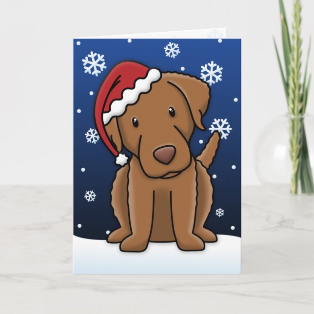 Cartão De Festividades Kawaii Chesapeake Bay Retriever Christmas Card (Frente)