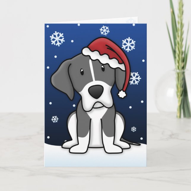 Cartão De Festividades Kawaii Mantle Great Dane Christmas Card (Frente)