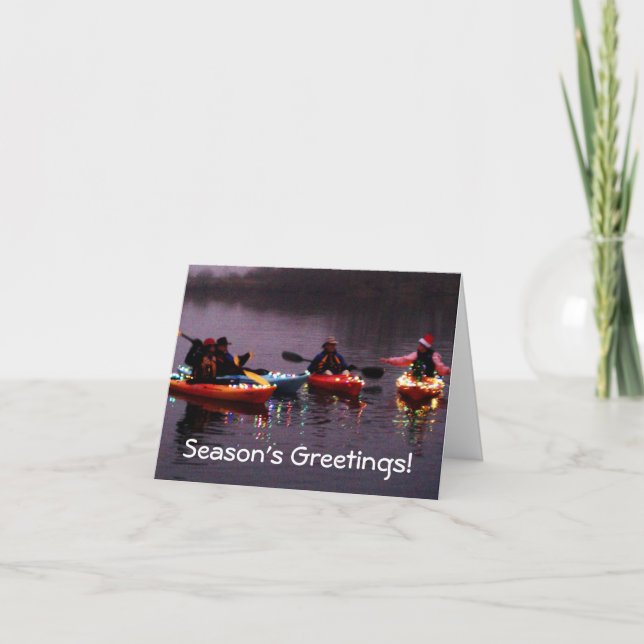 Cartão De Festividades Kayak Flotilla of Lights! (Frente)