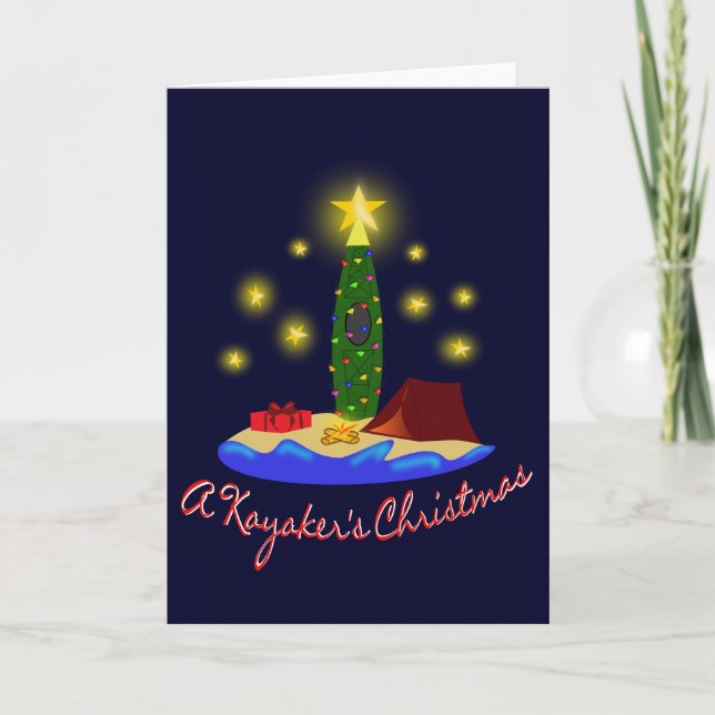 Cartão De Festividades Kayakers Christmas Card (Frente)