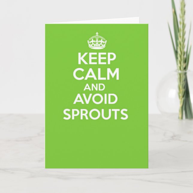 Cartão De Festividades keep calm and carry on greetings card - SPROUTS (Frente)