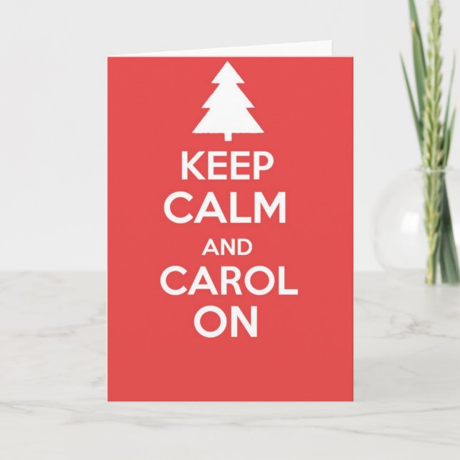 Cartão De Festividades Keep calm and carry on greetings card - XMAS (Frente)