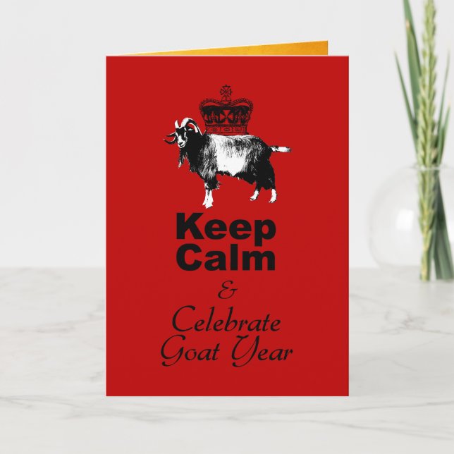 Cartão De Festividades Keep Calm and Celebrate Goat Year 2025 VGC (Frente)