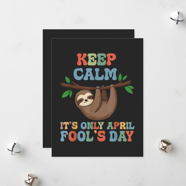 Cartão De Festividades keep calm it's only April fool's day (Frente/Verso In Situ)