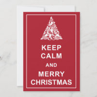 Keep Calm Merry Christmas Holiday Greetings Card
