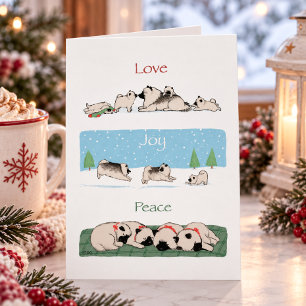 Cartão De Festividades Keeshond Amor Alegria Paz Cute Keesies Natal