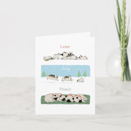 Cartão De Festividades Keeshond Love Joy Peace | Feriado de Keeshonden