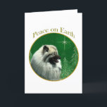 Cartão De Festividades Keeshond Peace<br><div class="desc">Peace on Earth. Show your reason for the season with your Keeshond in this unique dog design accented with green and gold. Goes great on an ornament,  greeting card or sticker.</div>