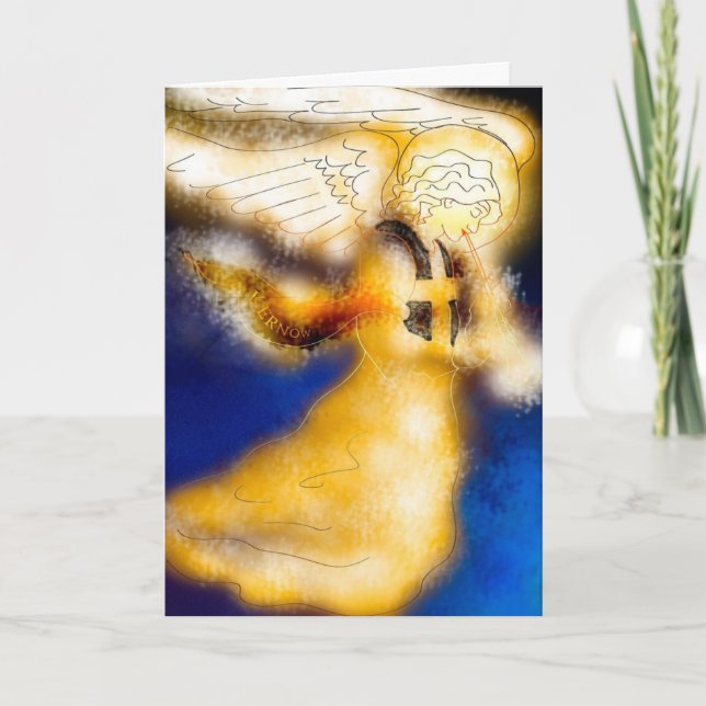 Cartão De Festividades Kernow Angel Christmas Card (Frente)