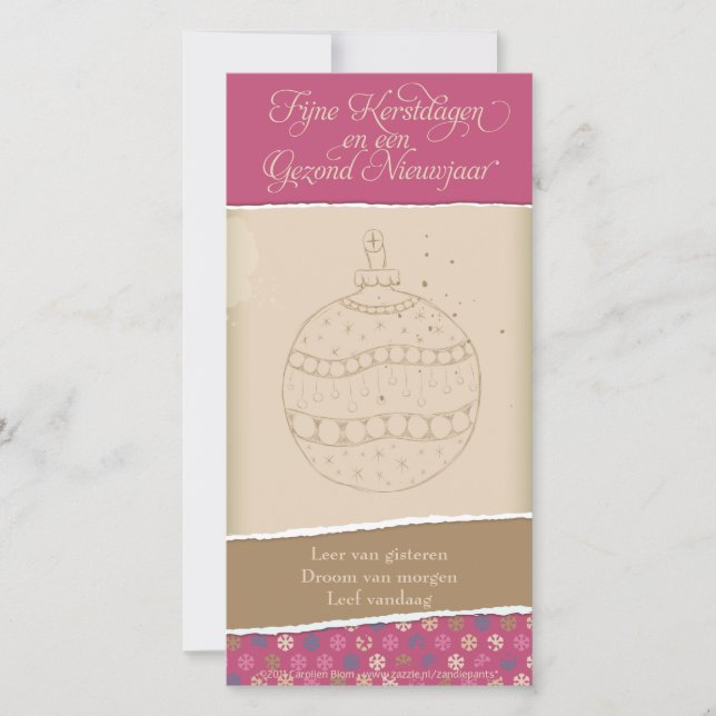 Cartão De Festividades Kerstkaart met kerstbal (Frente)