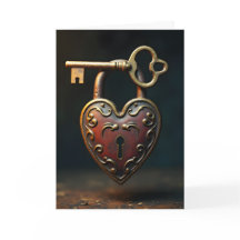Key and Lock Valentines Card