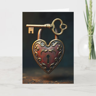 Cartão De Festividades Key and Lock Valentines Card