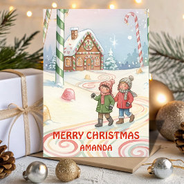 Cartão De Festividades Kids Christmas Peppermint Forest Trail