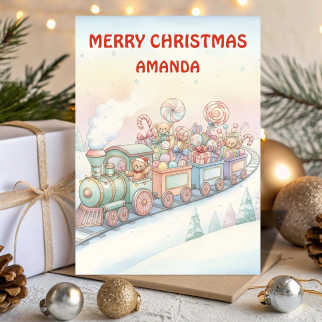 Cartão De Festividades Kids Christmas Toy Train Adventure (Criador carregado)