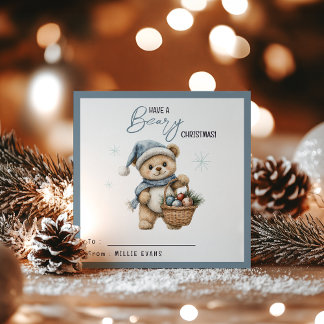 Cartão De Festividades Kids Classroom Bear Themed Beary Christmas Holiday
