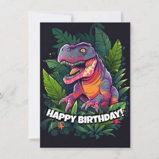 Cartão De Festividades Kids Jurassic Dino Dinosaur Aniversário Card