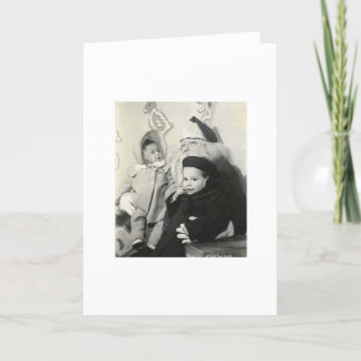 CARTÃO DE FESTIVIDADES KIDS SITTING ON SANTA'S LAP FOR XMAS