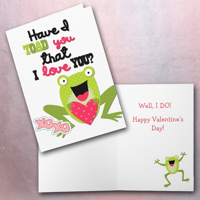 Cartão De Festividades Kids Valentine Frog Card (Criador carregado)