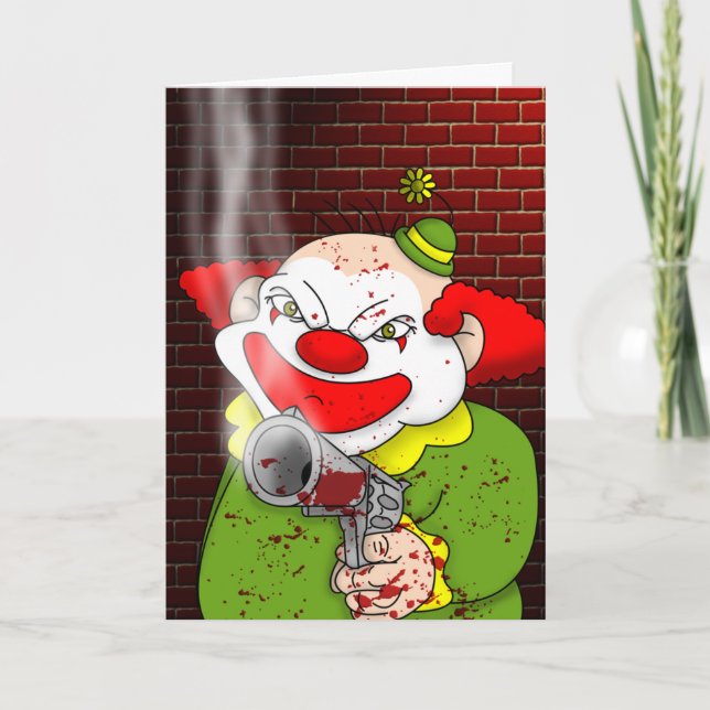 Cartão De Festividades Killer Clown Greeting Card (Frente)