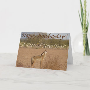 Cartão De Festividades Kimberly P-Chadwick's~ Coyote Howl-a-Day Card