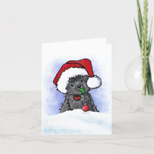 Cartão De Festividades KiniArt Affenpinscher Natal