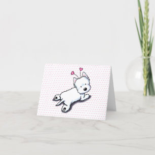 Cartão De Festividades KiniArt Westie Valentim Fofo