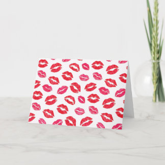Cartão De Festividades Kiss Lip Marks Valentines Day Card