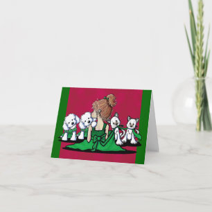 Cartão De Festividades Kisses & Giggles Maltese & Cats Christmas Card