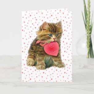 Cartão De Festividades KITTEN & HEARTS por SHARON SHARPE