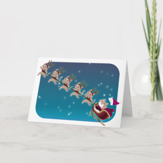 Cartão De Festividades Kitty Santa and crew