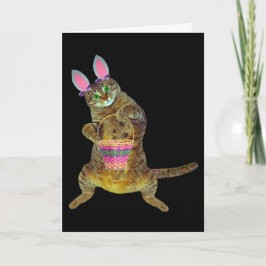 Cartão De Festividades Kitty with Easter basket