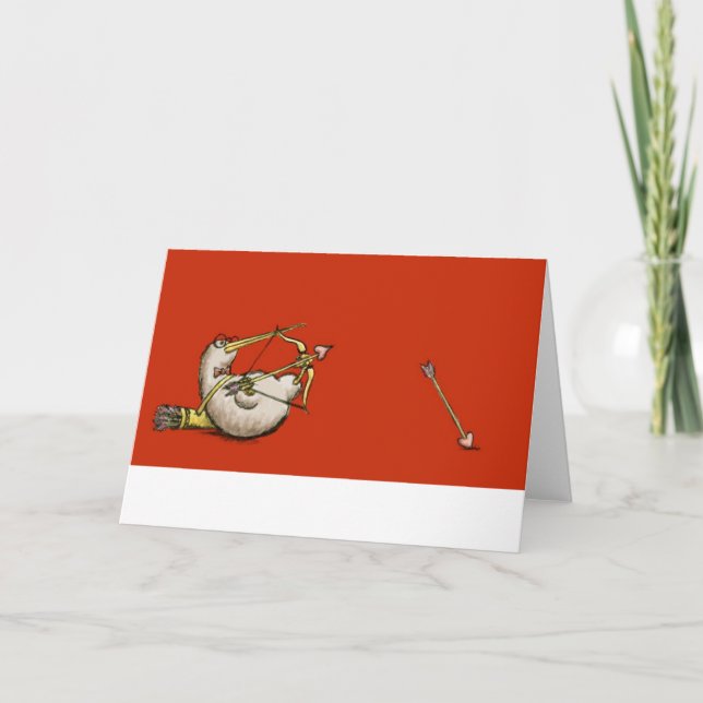 Cartão De Festividades Kiwi Cupid Valentines Day Card (Frente)