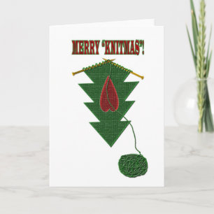 Cartão De Festividades KnitmasTree