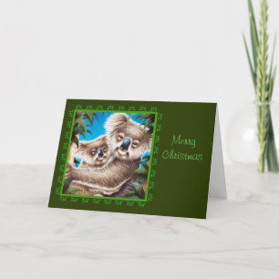 Cartão De Festividades Koala and Baby Christmas Card