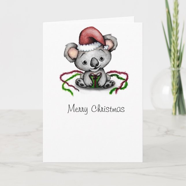 Cartão De Festividades Koala Christmas Card (Frente)