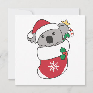 Cartão De Festividades Koala Christmas Snow Winter Animais Koalas