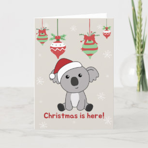Cartão De Festividades Koala Christmas Snow Winter Animal Holiday Koalas