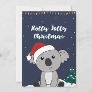 Cartão De Festividades Koala Christmas Snow Winter Animal Holiday Koalas
