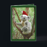 Cartão De Festividades Koala in Santa Hat Photo Christmas Card<br><div class="desc">Koala in Santa Hat Photo Christmas Card

Questions? Regella@Rocketmail.com</div>