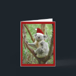 Cartão De Festividades Koala Santa Christmas Card<br><div class="desc">Koala Santa Christmas Card!  Customize - add your own wording inside if you like.

Questions? Regella@Rocketmail.com</div>