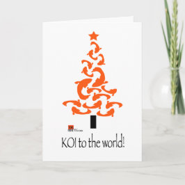 Cartão De Festividades KOI (fish) to the world Christmas tree white