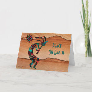 CARTÃO DE FESTIVIDADES KOKOPELLI TOCANDO A FLAUTA