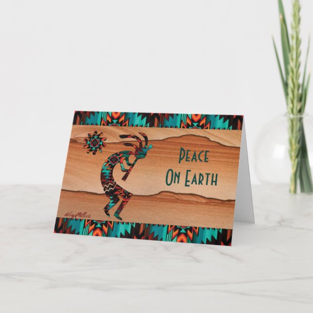 CARTÃO DE FESTIVIDADES KOKOPELLI TOCANDO FLAUTA (Frente)