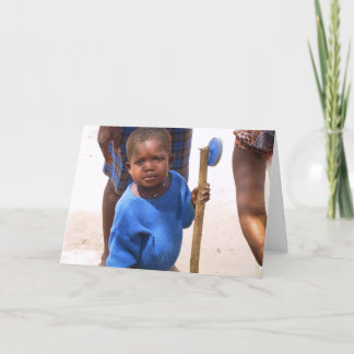 Cartão De Festividades Kotokro Girl with toy