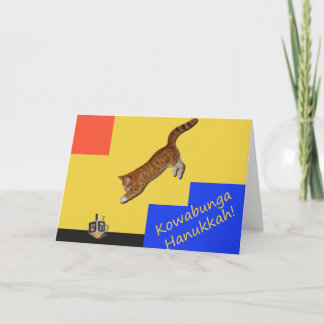 Cartão De Festividades Kowabunga Cat Hanukkah Card
