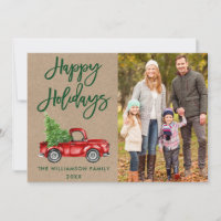 Kraft Brush Script Holidays Vintage Foto de Caminh