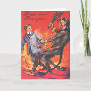 Cartão De Festividades Krampus Castigando Adulto