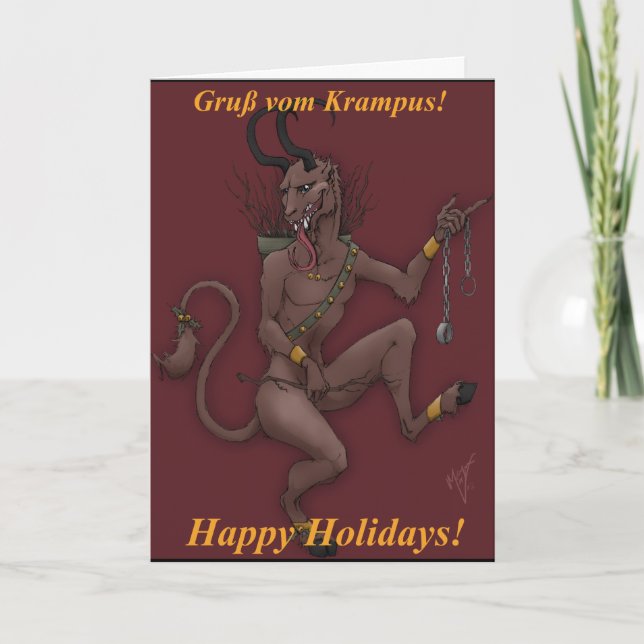 Cartão De Festividades Krampus Christmas Card (Frente)