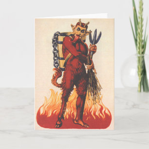 Cartão De Festividades Krampus é uma criatura mitológica da cultura popul