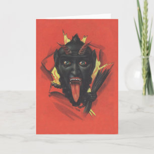 Cartão De Festividades Krampus é uma criatura mitológica da cultura popul
